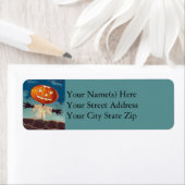 立ちハロウィーンのカボチャのちょうちんハロウィーン ラベル (インサイチュ)