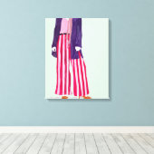 立ちファッション姿ストライプの – パンツ キャンバスプリント (インサイチュ (ウッドフロア))