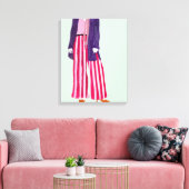 立ちファッション姿ストライプの – パンツ キャンバスプリント (インサイチュ (リビング))