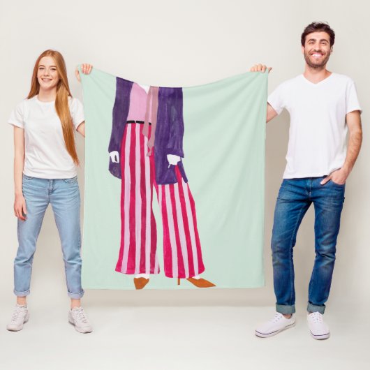 立ちファッション姿ストライプの – パンツ フリースブランケット (インサイチュ)