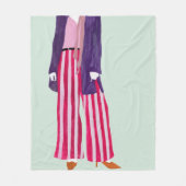 立ちファッション姿ストライプの – パンツ フリースブランケット (正面)