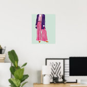 立ちファッション姿ストライプの – パンツ ポスター (ホームオフィス)