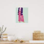 立ちファッション姿ストライプの – パンツ ポスター (キッチン)