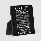 立ち上がって克服 – ジム、喧騒、成功 フォトプラーク (正面)