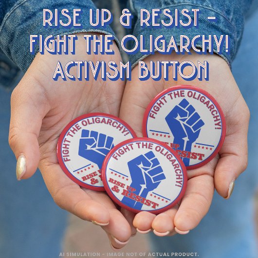 立ち上がって抵抗 – 寡頭政権と戦う!行動主義 缶バッジ