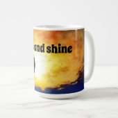 立ち上がって輝くオンドリのマグ コーヒーマグカップ (正面右)