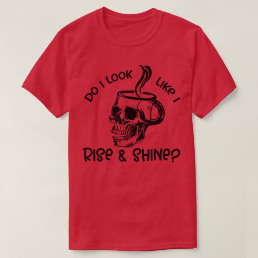 立ち上がって輝くコーヒースカルの串 Tシャツ (デザイン正面)