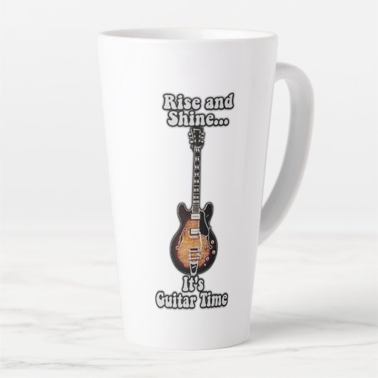 立ち上がって輝く。ギターの時間だ。ヴィンテージブラウン カフェラテマグ (右アングル)
