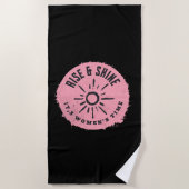 立ち上がって輝く、女の時 ビーチタオル (正面)