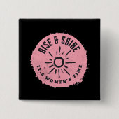 立ち上がって輝く、女の時 缶バッジ (正面)