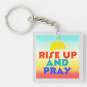 立ち上がり宗教祈的引用文 キーホルダー (正面)