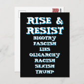 立ち上がり抵抗 | アンチドナルドトランプ ポストカード (正面/裏面)