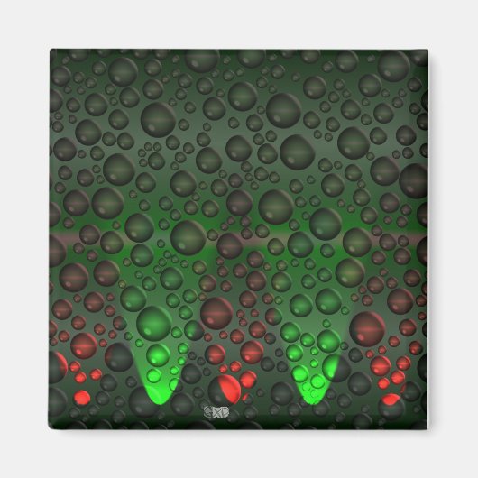 立ち上がり気泡緑/赤マグネット マグネット (正面)