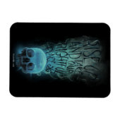 「立ち上がる」スカルと煙の図 マグネット (横)