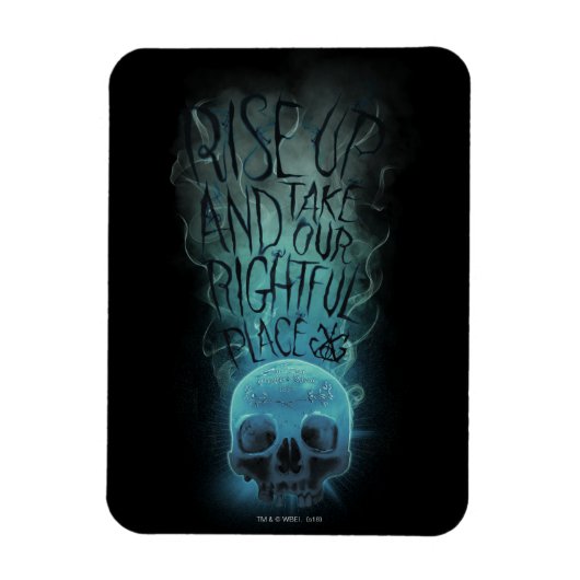 「立ち上がる」スカルと煙の図 マグネット (縦)