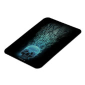 「立ち上がる」スカルと煙の図 マグネット (左側)