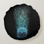 「立ち上がる」スカルと煙の図 ラウンドクッション (裏面)