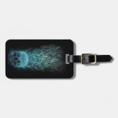 「立ち上がる」スカルと煙の図 ラゲッジタグ (正面横)