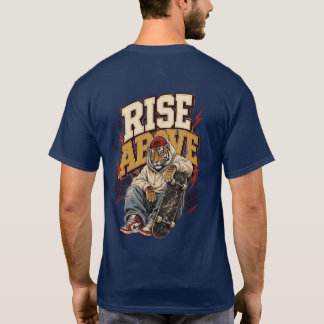 立ち上がれ モチベーション スケーター 虎 ストリートウェア Tシャツ