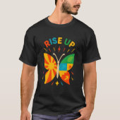 立ち上がれ モチベーション バタフライデザイン Tシャツ (正面)