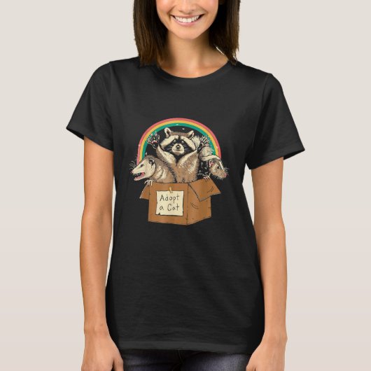 立ち入り禁止の猫を養子に Tシャツ (正面)