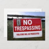 立ち入り禁止標識と… ポストカード (正面/裏面)