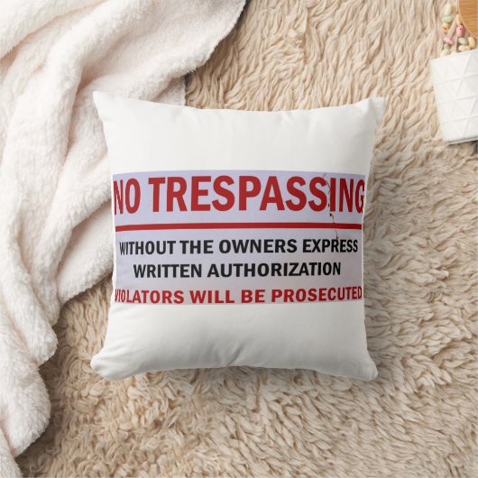 立ち入り禁止 クッション (ブランケット)