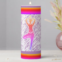 立ち姿 - アブストラクトヨガアートピラーキャンドル