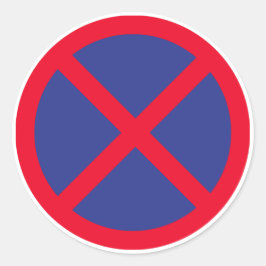 立ち止め及び駐車禁止のクラシック標識の丸シール ラウンドシール