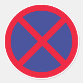 立ち止め及び駐車禁止のクラシック標識の丸シール ラウンドシール (正面)