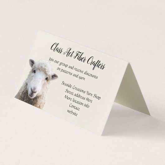 立ち羊の糸のショップ繊維のクラフター 名刺 (正面)