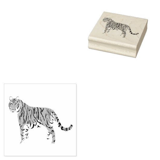 立ち虎の木のアートスタンプ ラバースタンプ (押印)