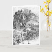 立った骨格を覆う天使 カード (黄色い花)
