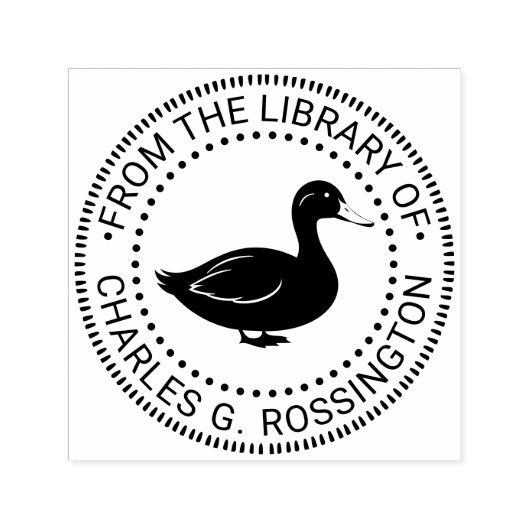 立っているアヒルの図書館本の名前 セルフインキングスタンプ (デザイン)