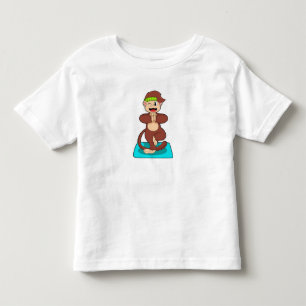 . .立ってヨガでサル トドラーTシャツ