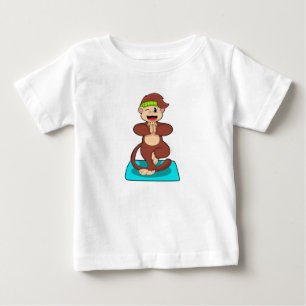 . .立ってヨガでサル ベビーTシャツ