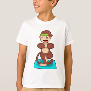 . .立ってヨガでサル Tシャツ
