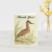 立って鳥、ヴィンテージ見て、"ありがとう! ポストカード (黄色い花)