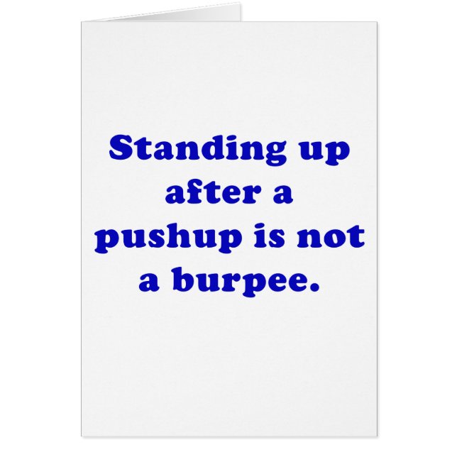 立つことはPushupの後でBurpeeではないです (正面)