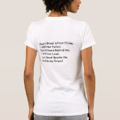 立てないで下さい Tシャツ (裏面)