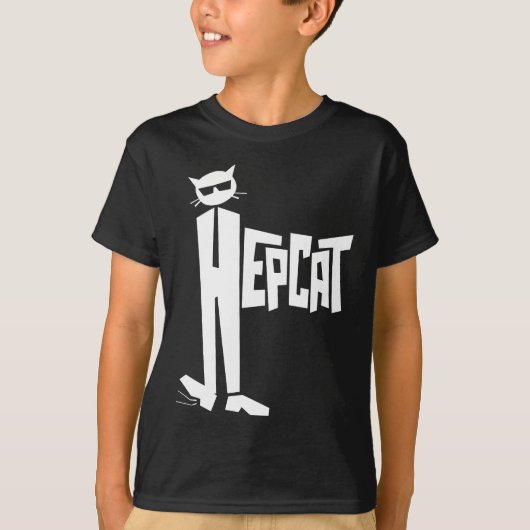 立て猫のロゴ Tシャツ (正面)