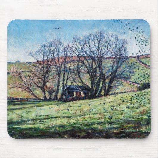 立上がっているカラス2009年 マウスパッド (正面)