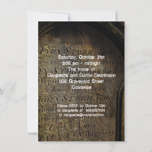 立上がるゾンビのハローウィンパーティの招待状 招待状 (裏面)