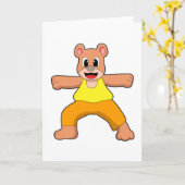 立位のヨガでクマ カード (黄色い花)