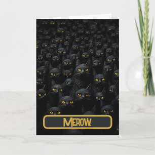 立体文字カードに黒い猫 カード