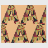 立体文字A ラッピングペーパー (フラット)