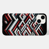 立体的な幾何学模様の迷路のスマホケース - 赤と黒 Case-Mate iPhoneケース (裏面 (横))