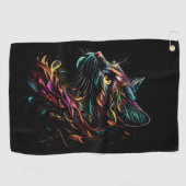 立体的な猫のプロフィール ゴルフタオル (横)