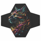 立体的な猫のプロフィール サッカーボール (フラット)