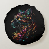 立体的な猫のプロフィール ラウンドクッション (裏面)